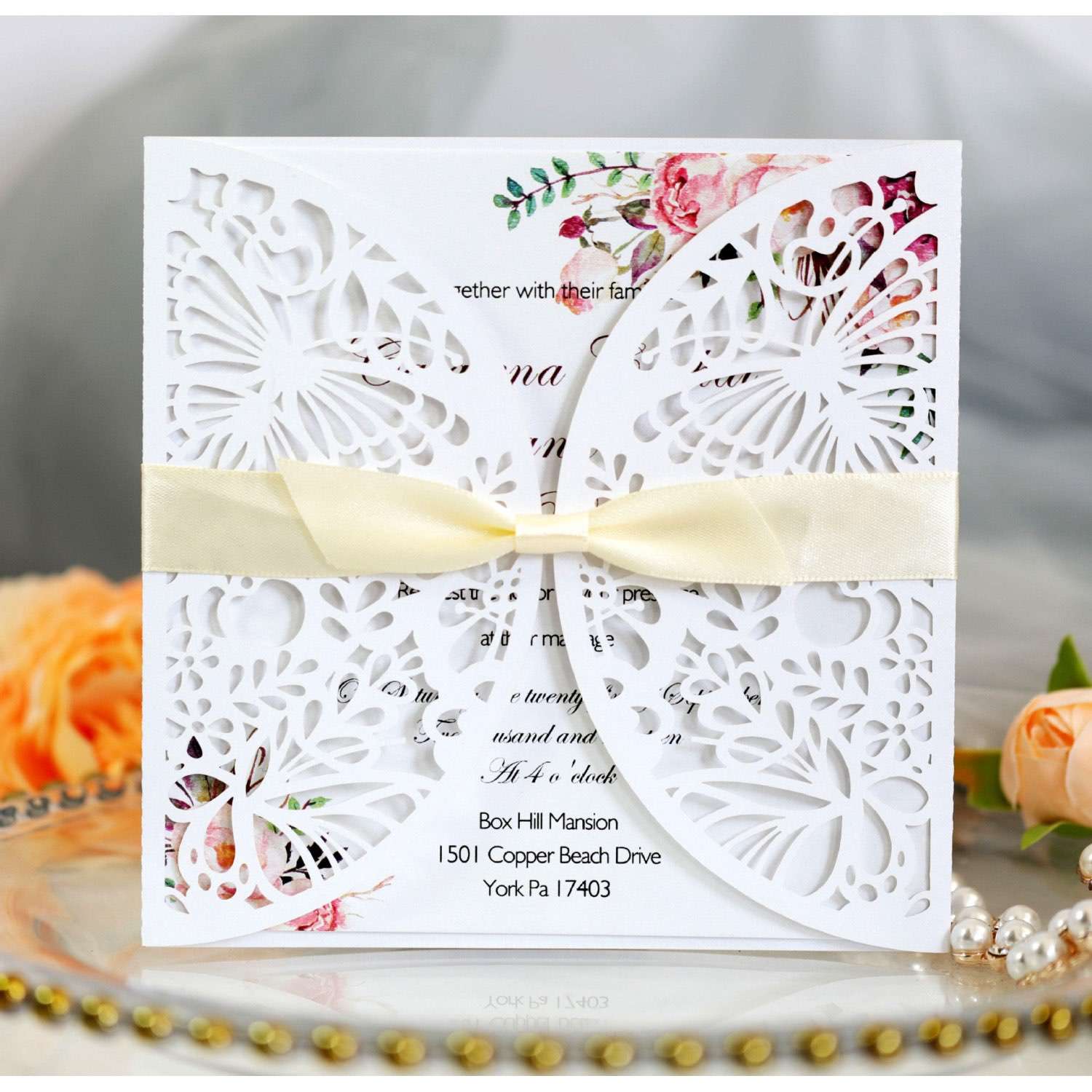 Butterfly Invitation Wedding Supplies Marriage Invitation Card Laser Cut Paper